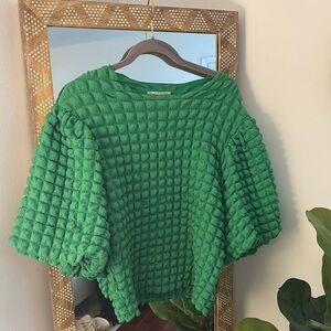 Eri + Ali Green Textured Women's Top